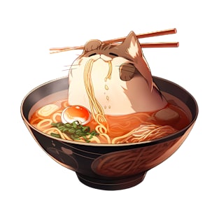 Fat cat bathes in ramen T-Shirt