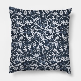 William Morris Jasmine Trellis Pattern Navy Blue Pillow