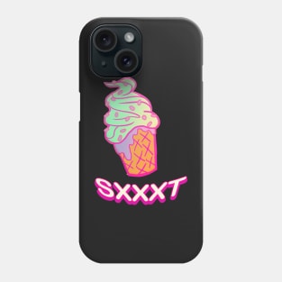 Ice cream cone black backdrop Phone Case