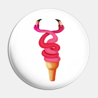 Tropical Floral Icecream, Love Flamingos Pin