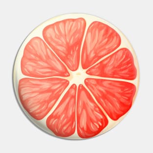 Slice of Grapefruit Illustration Pin