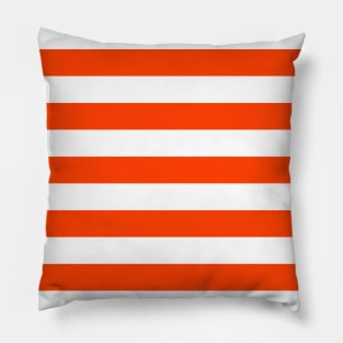 Fluorescent Attack Orange Neon and White Large Horizontal Cabana Tent Stripe Pillow