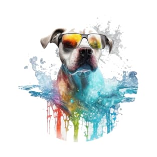 Water Color Art Dog Design Gifts T-Shirt