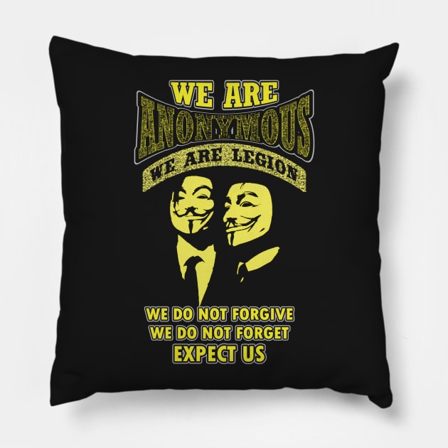 WE ARE ANONYMOUS Pillow by phawasant