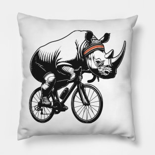 Cycling Rhino Pillow