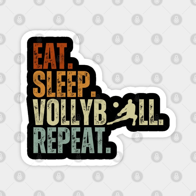 Eat Sleep Volleyball Repeat Funny Volleyball Players Boys Magnet by Just Me Store