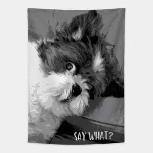 Say What? Funny Cute Shih Tzu dog art Tapestry