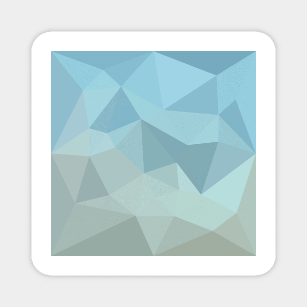 Cadet Blue Orange Abstract Low Polygon Background Magnet by retrovectors