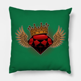 diamond with wing crown Pillow