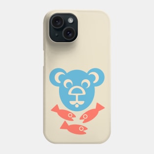 CUTE BEAR AND FISH Friendly Kawaii Kids Wild Forest Animal - UnBlink Studio by Jackie Tahara Phone Case