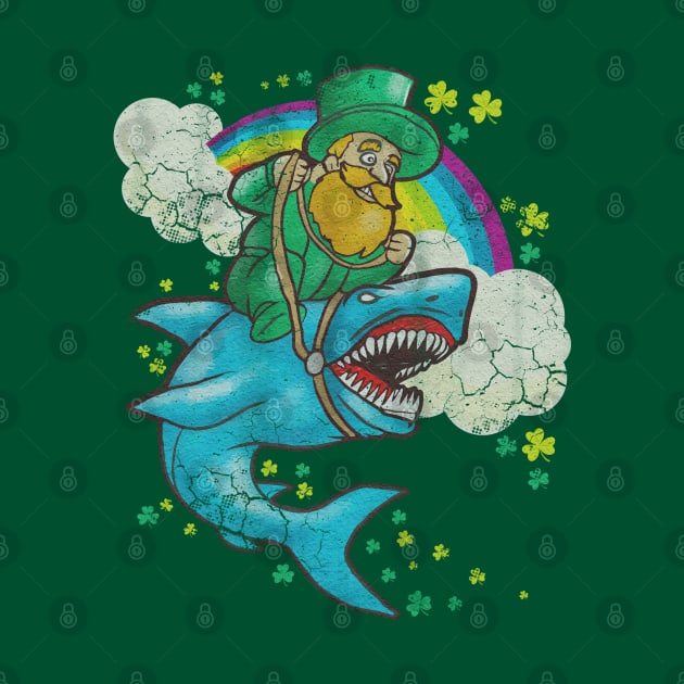 Leprechaun Riding Shark St Patrick's Day by E