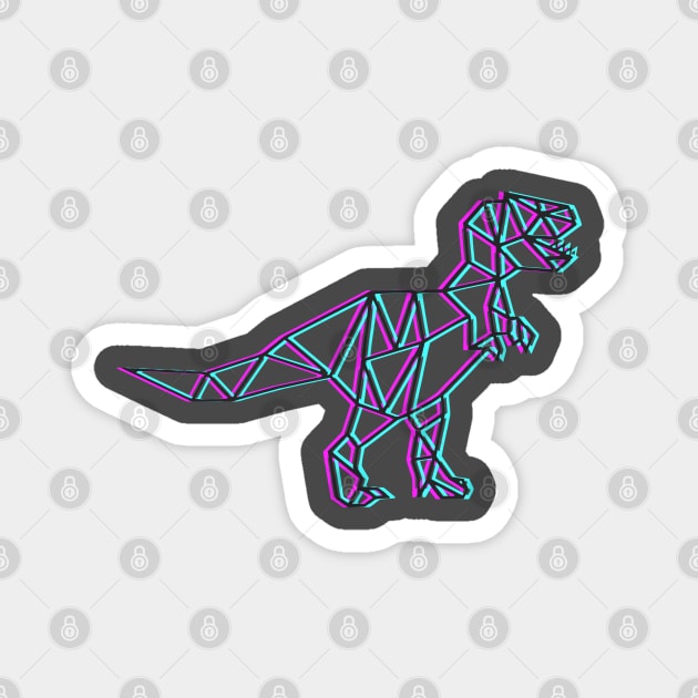 Geometric T Rex Tyrannosaurus Rex Dinosaur Magnet by GeekCastle