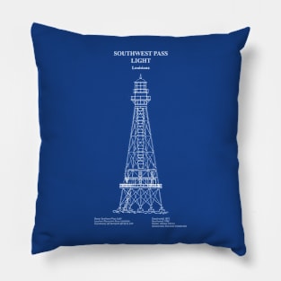 Southwest Pass Light Lighthouse - Louisiana - ADpng Pillow