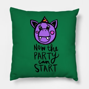 Now The Party Can Start Monster: Weird Funny Hippo Or Manatee Pillow