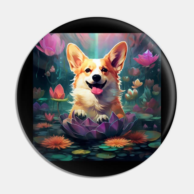 Lotus Corgi Pin by AtomicChonk