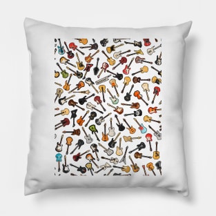 95 Pixel Guitars Jumbled Up Pattern Pillow