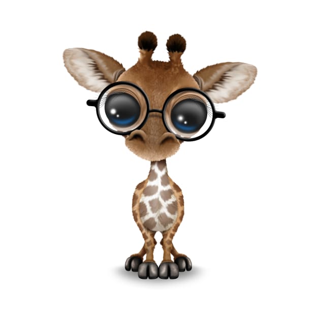 Cute Curious Baby Giraffe Wearing Glasses by jeffbartels