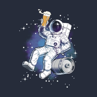 Astronaut with a beer T-Shirt