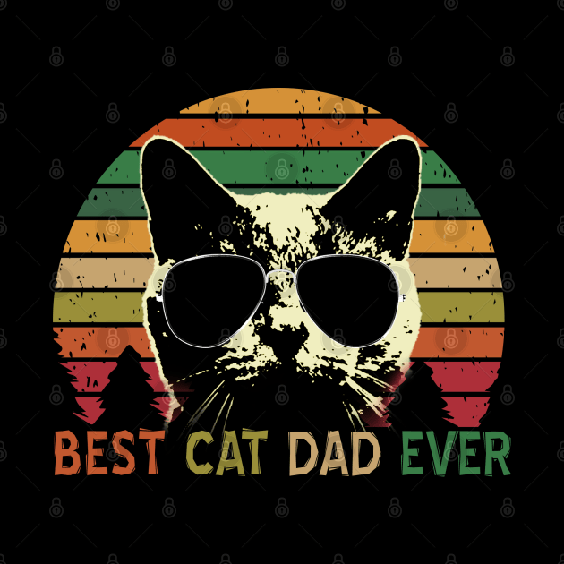 Best Cat Dad Ever - Vintage Retro Cat Father Gift Men by Rosomyat