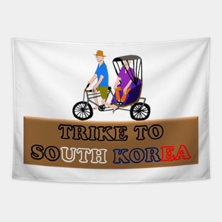 Trike to South Korea - Three - Wheeled Cycle Tapestry