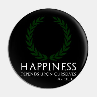 Ancient Greek Philosophy Aristotle Quote On Happiness Pin