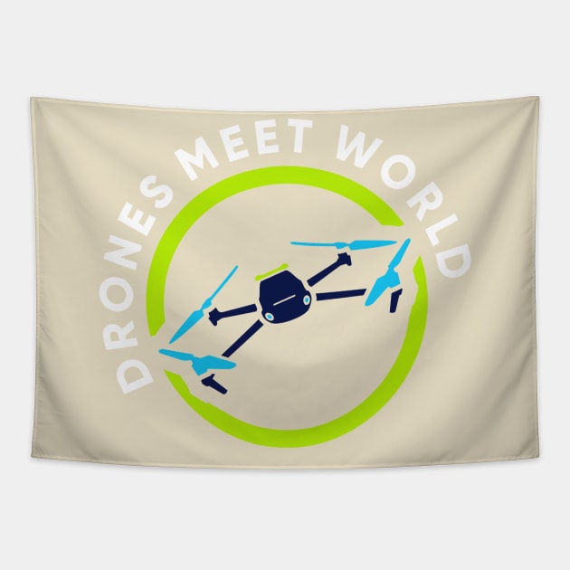 Drones Meet World For Dar Shirts Tapestry by FCMNPodcast