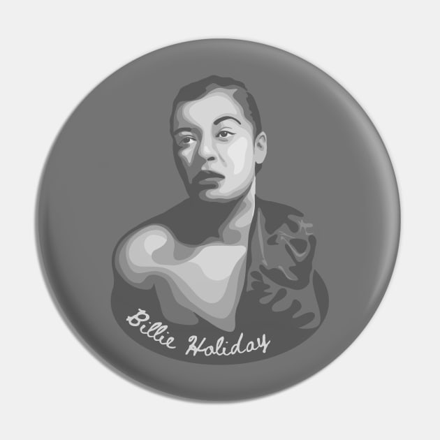 Billie Holiday Portrait Pin by Slightly Unhinged