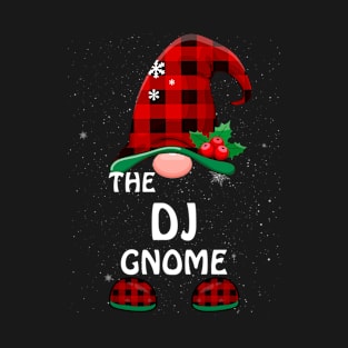 DJ Gnome Buffalo Plaid Matching Family Christmas Funny Pajama T-Shirt