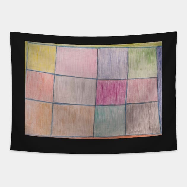 Pastel Colour Art Checkered Style design Tapestry by PodmenikArt