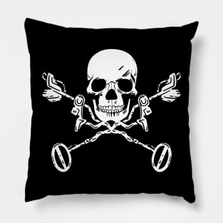 Metal Detecting Funny Metal Detector Skull Pillow