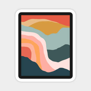 Minimal Landscape #9 - Retro Art Print Magnet