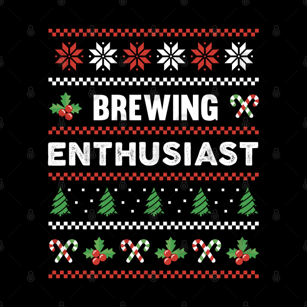 Brewing Enthusiast Ugly Christmas Sweater Gift by qwertydesigns