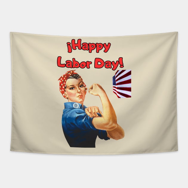 Happy Labor Day USA Tapestry by TopSea