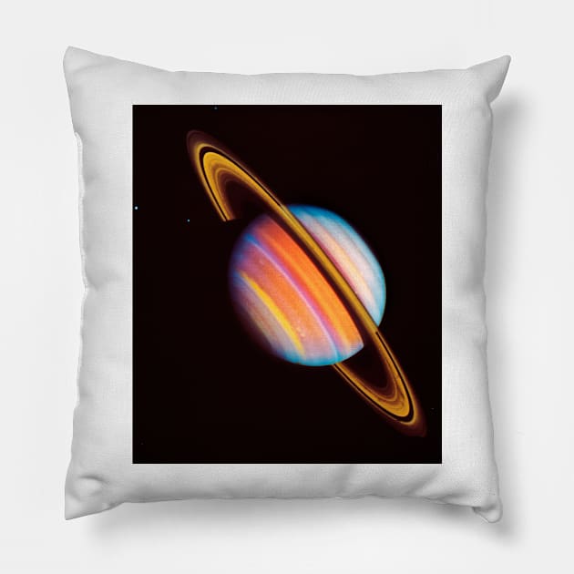 Voyager 2 image of saturn taken in 1981 (R390/0126) Pillow by SciencePhoto