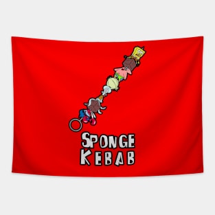 Funny Cute Sponge Kebab BBQ Funny Sea Creatures Cartoon Tapestry