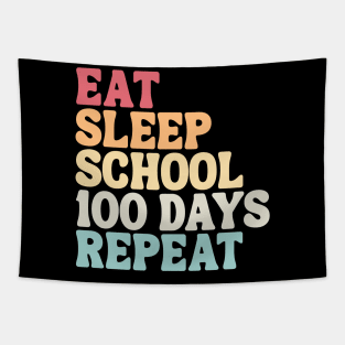 Eat Sleep School 100 Days Repeat Tapestry