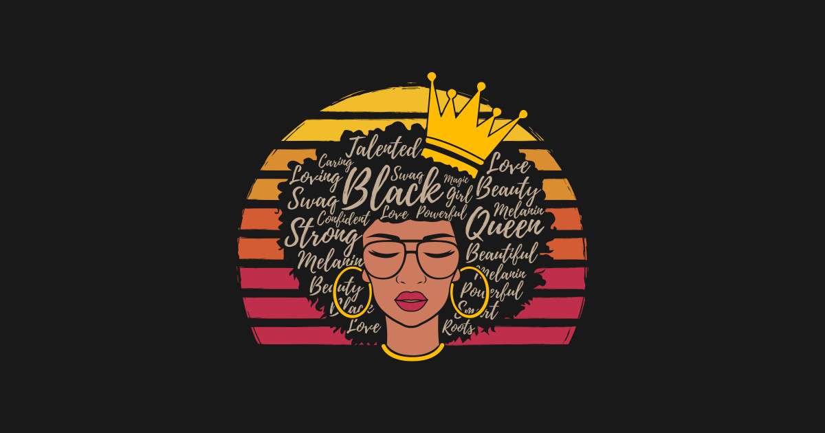 Black History Month Afro Natural Hair Word Art For Women Black