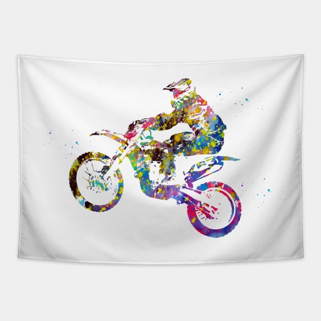 Motocross Dirt Bike Tapestry by erzebeth