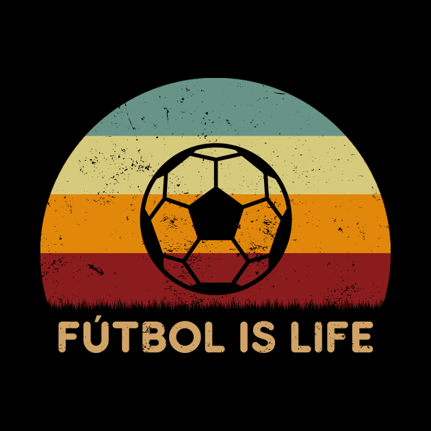 Retro Sunset - Futbol Is Life by GoodIdeaTees