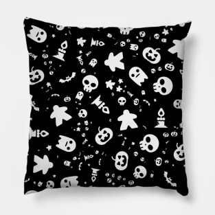 Meeple Halloween Pattern Board Games Pillow