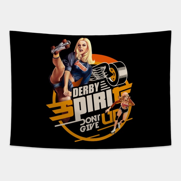 Roller derby spirit Tapestry by Trazzo