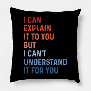 Funny Engineer I Can Explain It to You But I Can't Understand It for You Best Engineering Gifts for Engineer Vintage Pillow