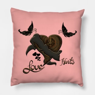 Wonderful elegant steampunk heart, beautiful clockwork Pillow