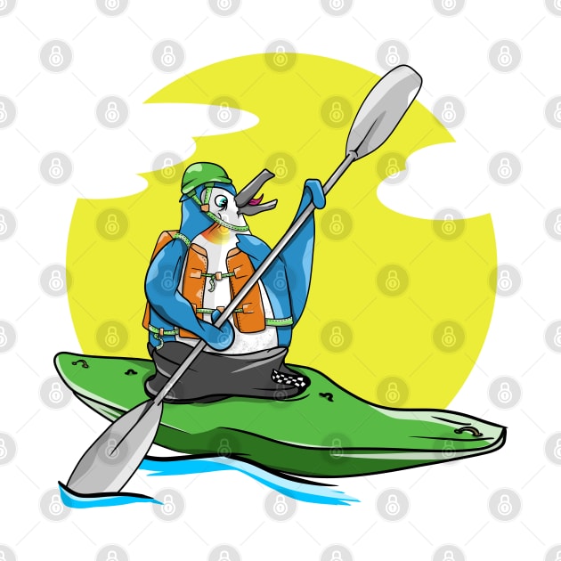 PENGUIN IN A KAYAK by mailboxdisco