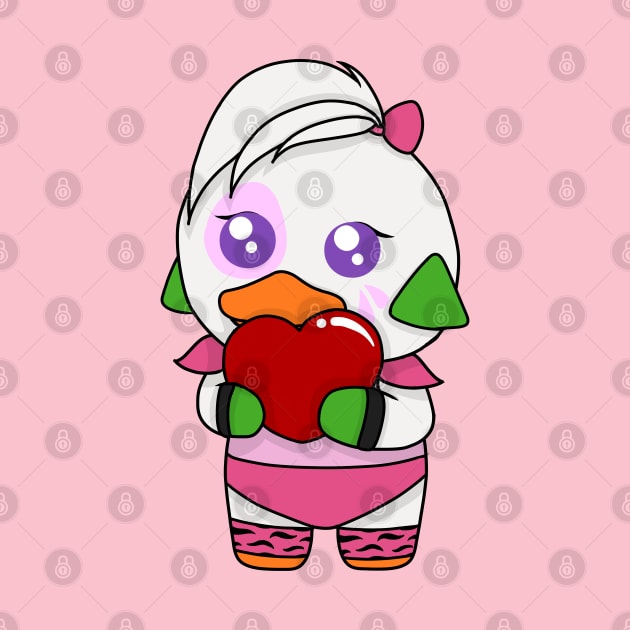 fnaf security breach chica valentine chibi by LillyTheChibi