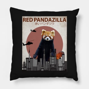 Red Pandazilla Red Panda Giant Monster Parody Pillow