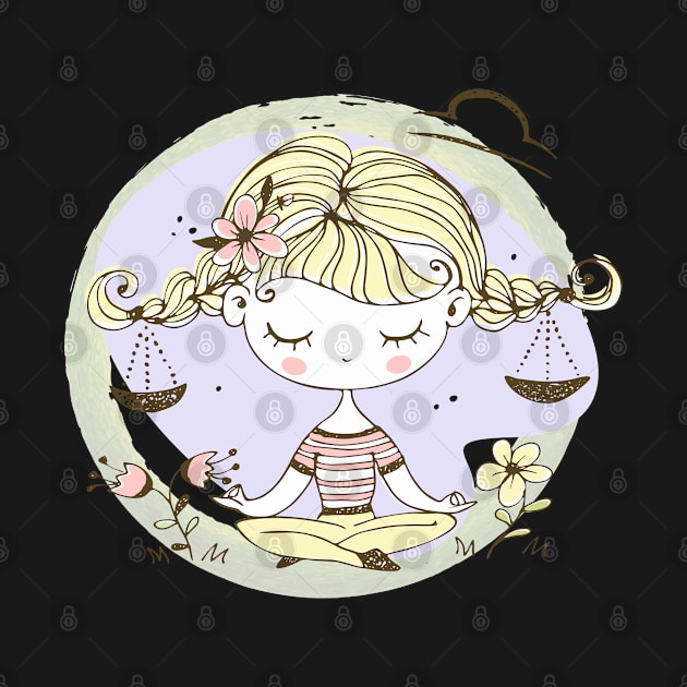 Zodiac Libra Cute Kid Design Horoscope Gift by The Little Store Of Magic