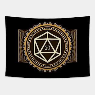 Retro Polyhedral D20 Dice Tapestry