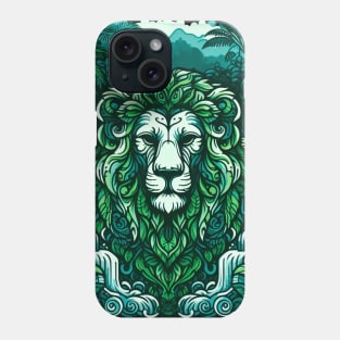 Abstract Lion in Lush Jungle Phone Case