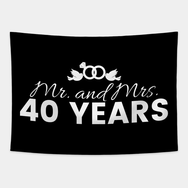 40th Wedding Anniversary Couples Gift 40th Wedding Anniversary Gift Arazzo Teepublic It